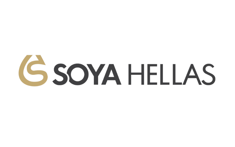 Soya Hellas logo – leading Greek processor of non-GMO soya and oilseeds, now part of the Donau Soja network.