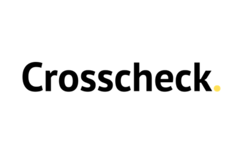 Crosscheck logo – AI-powered sustainability compliance and certification platform.