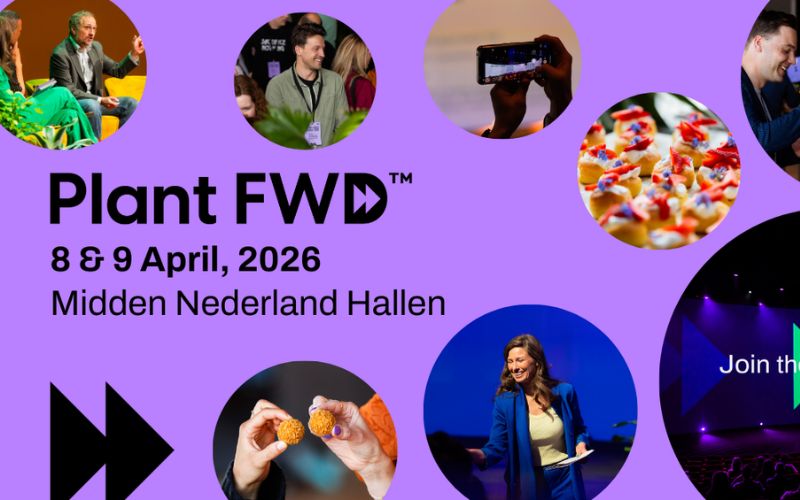 Promotional graphic for Plant FWD conference 2026 for alternative protein professionals in the Netherlands