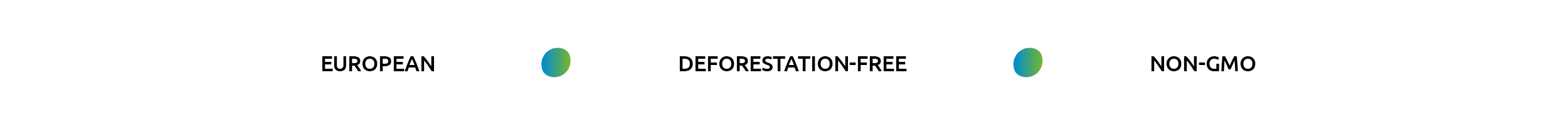 Header banner in English showing campaign values “European”, “Deforestation-free” and “Non-GMO”